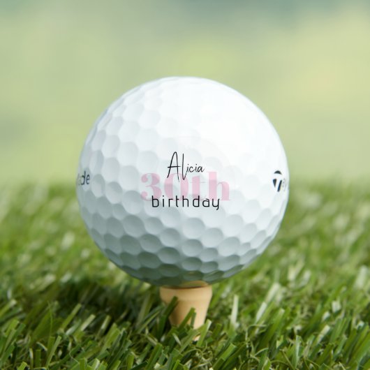 Roze 30ste verjaardag Gepersonaliseerde Taylor Mad Golfballen (Insitu Shirt)