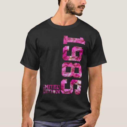 Roze 37 jaar 37e verjaardag 1985 t-shirt (Voorkant)