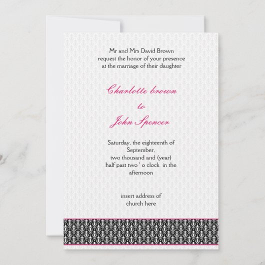 roze 3 aces uitnodiging voor het bruiloft vegas (Achterkant)