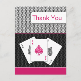 roze 3 aces vegas bruiloft Dank u kaarten
