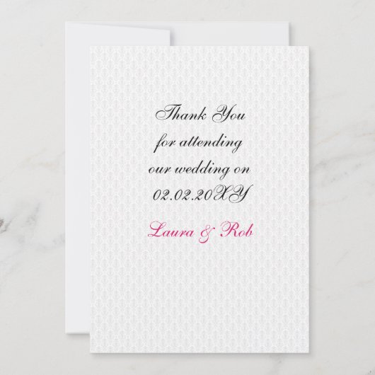 roze 3 aces vegas bruiloft Dank u kaarten (Achterkant)