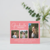 Roze 3-fotograaf Partij Briefkaart (Staand voorkant)