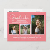 Roze 3-fotograaf Partij Briefkaart (Voorkant / Achterkant)