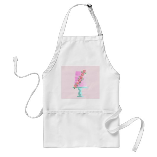 Roze 3 lagen cake standaard schort (Voorkant)