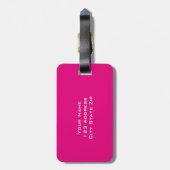 Roze 3-letter monogram bagagelabel voor vrouwen (Achterkant verticaal)