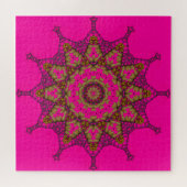 Roze 3D Art Mandala Legpuzzel (Horizontaal)