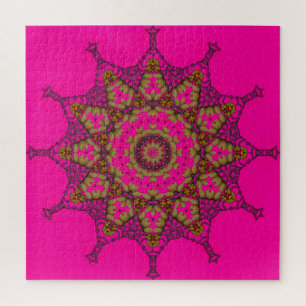 Roze 3D Art Mandala Legpuzzel