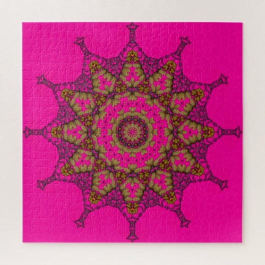 Roze 3D Art Mandala Legpuzzel (Verticaal)