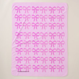 Roze 3D Bows Sherpa Blanket 60 x 80 inch Deken