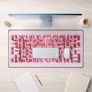 Roze 3D Doolhof Bureaumat