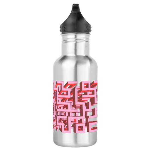 Roze 3D doolhof waterfles Waterfles (Rechts)