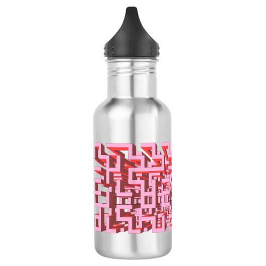 Roze 3D doolhof waterfles Waterfles (Links)