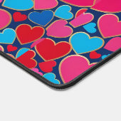 Roze 3D-harten Bureaumat (Hoek)