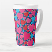 Roze 3D harten Latte Mok (Rechterhoek)