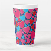 Roze 3D harten Latte Mok (Voorkant)