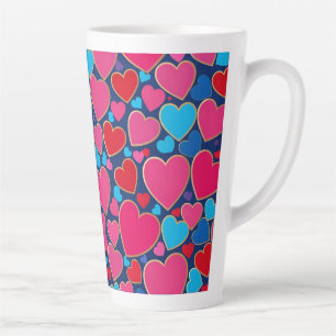 Roze 3D harten Latte Mok