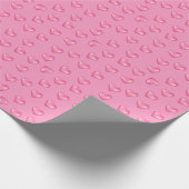 Roze 3D Hearts Valentijnsdag Cadeaupapier (Hoek)