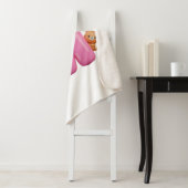 Roze 3D Letter M Sherpa Dekens met Dieren (In situ)
