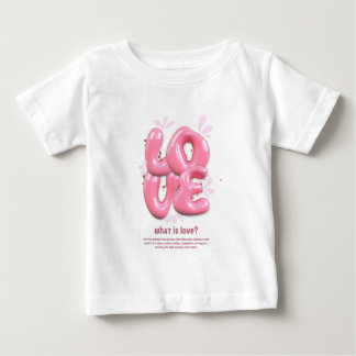Roze 3D-liefdescitaat baby fijne jersey T-shirt