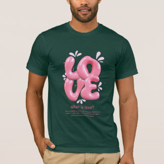 Roze 3D-liefdescitaat T-shirtontwerp T-shirt