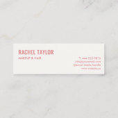 Roze 3D Lips Modern Professional Mini Visitekaartje (Achterkant)