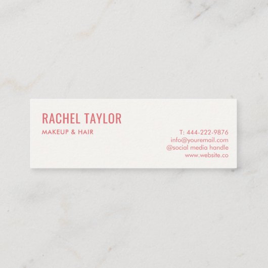 Roze 3D Lips Modern Professional Mini Visitekaartje (Achterkant)