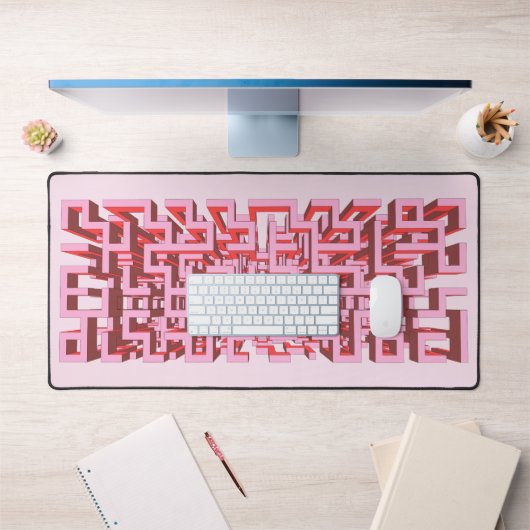 Roze 3D Maze Desk Mat (Kantoor 1)