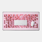 Roze 3D Maze Desk Mat (Keyboard & Muis)