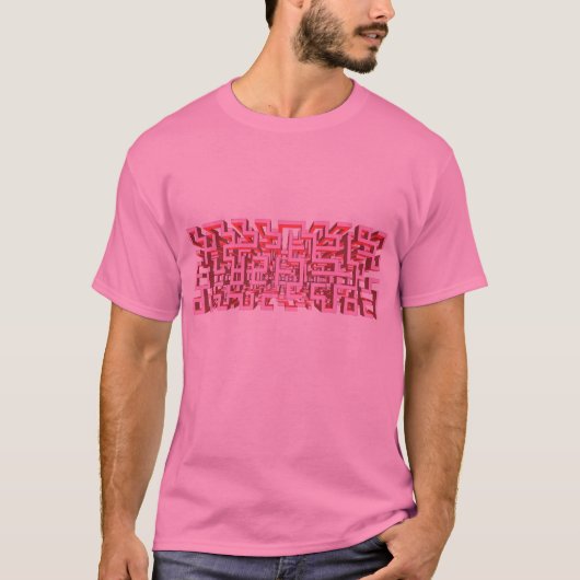 Roze 3D Maze T-shirt (Voorkant)