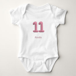 Roze 3D nummer 11 - 11 maanden baby romper