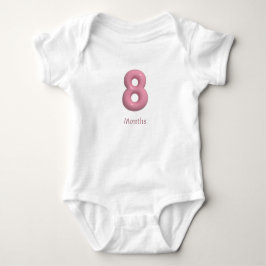 Roze 3D nummer 8 - 8 maanden baby romper