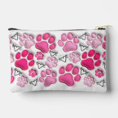 Roze 3D Paw Prints en Harten Make-up Etui (Achterkant)