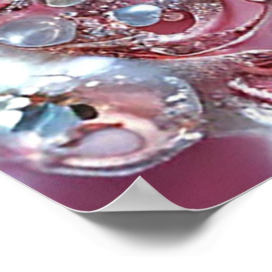 Roze 3d roos trouwkunst poster (Hoek)