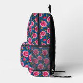 Roze 3d rozen bedrukte rugzak (Rechts)
