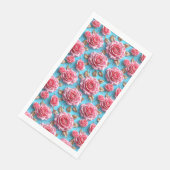Roze 3d rozen servet (Hoek)