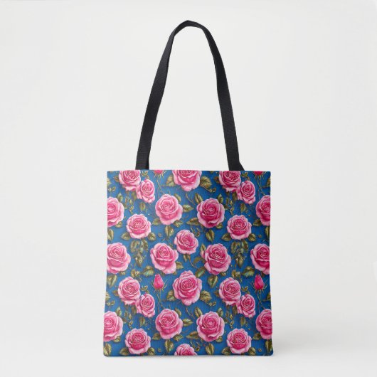 Roze 3d rozen tote bag (Voorkant)