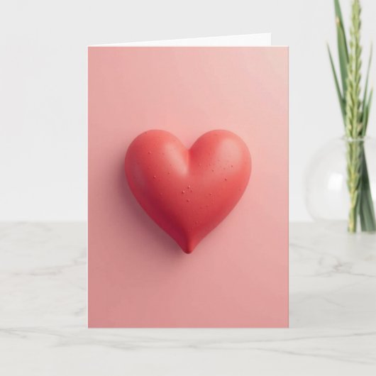 Roze 3D Valentijnkaart Kaart (Voorkant)
