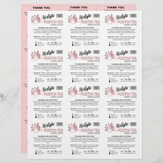 Roze 3x4 Kleine vierkante Steekproef Tussenvoegsel (Voorkant / Achterkant)