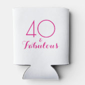 Roze 40 en Fabulous Birthday Gift Koelbox Blikjeskoeler (Achterkant)
