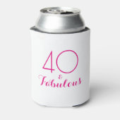 Roze 40 en Fabulous Birthday Gift Koelbox Blikjeskoeler (Blikje Achterkant)