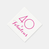 Roze 40 en Fabulous Typography Party Napkins Servet (Hoek)