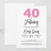 Roze 40 en geweldig | 40e verjaardag kaart (Voorkant / Achterkant)