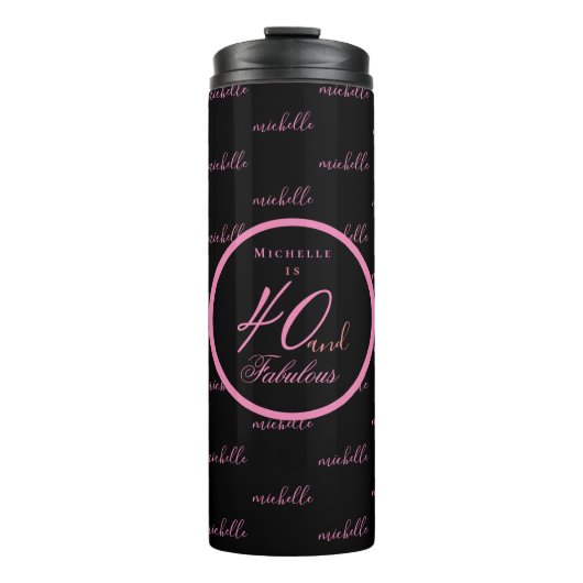 Roze 40 en geweldige verjaardag thermosbeker (Voorkant)