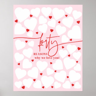 Roze 40 redenen waarom we van je houden Harten Gif Poster