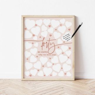 Roze 40 Redenen Waarom We Van Je Houden Hartjes Ca Poster