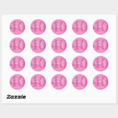 Roze 40e veertigste verjaardag Party Favor Ronde Sticker (Vel)