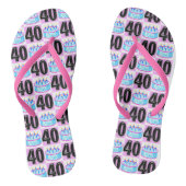ROZE 40E VERJAARDAG CAKE TEENSLIPPERS (Voetbed)