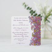 Roze 40e Verjaardagsfeestuitnodigingen Kaart (Staand voorkant)