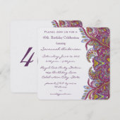 Roze 40e Verjaardagsfeestuitnodigingen Kaart (Voorkant / Achterkant)