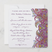 Roze 40e Verjaardagsfeestuitnodigingen Kaart (Voorkant)